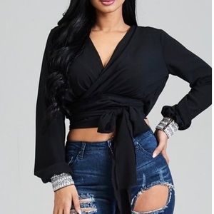 Wrap Embezzled Top